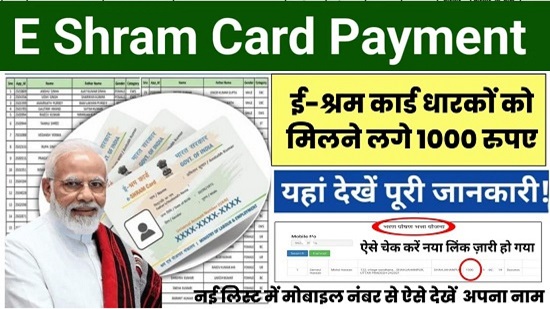 E-Shram Card Payment Status 2024